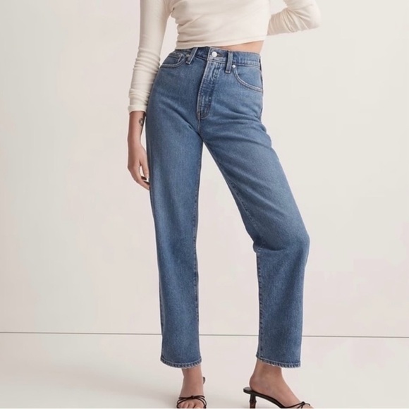 Madewell Perfect Vintage Straight Jeans 100% Cotton Rigid Denim   Size 33 - Picture 11 of 12